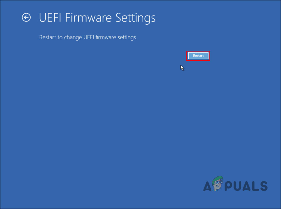 Click on the Restart button