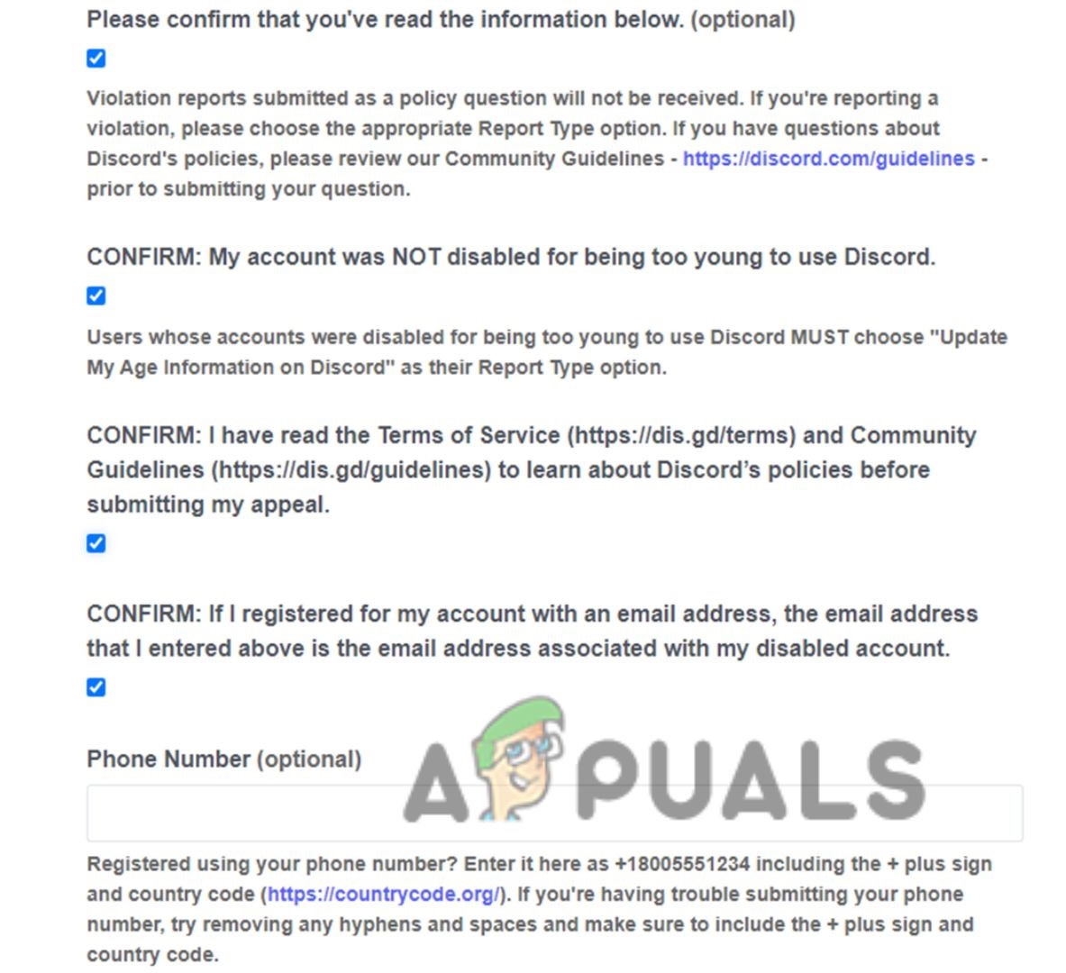Click on All the Boxes to Proceed