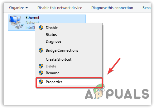 Opening Network Adapter Properties