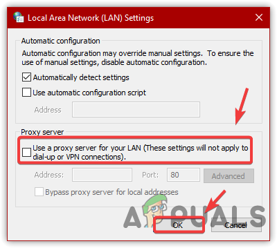 Disabling Proxy Settings