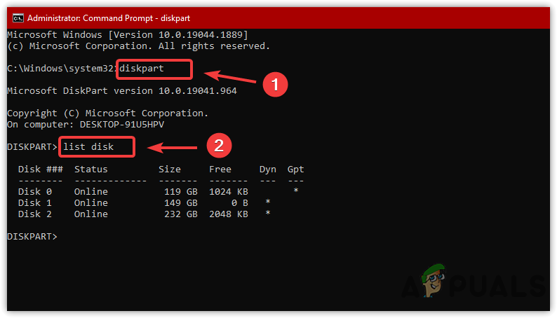 Executing Diskpart Commands