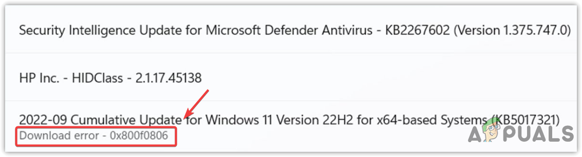 Fix Windows Update Kb5017321 Error 0x800f0806 On Windows 11 Appuals Fix Windows Update Kb5017321 Error 0x800f0806 On Windows 11 Appuals