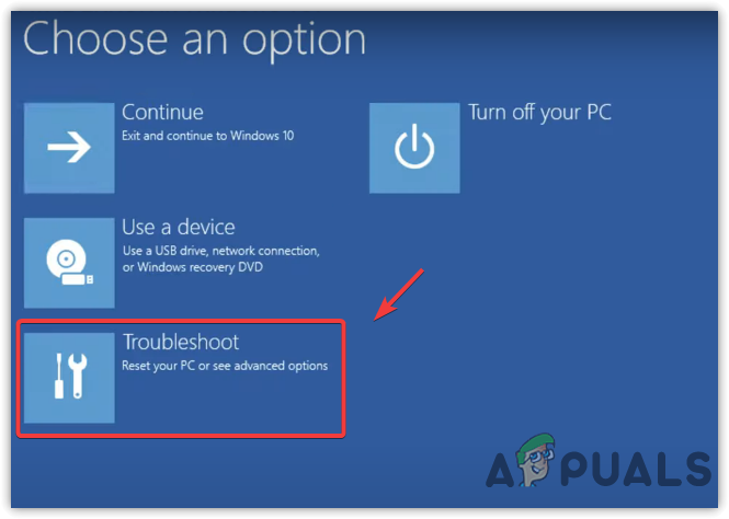 Navigate to Troubleshoot