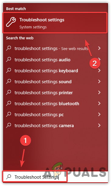 Navigating to Troubleshoot Settings