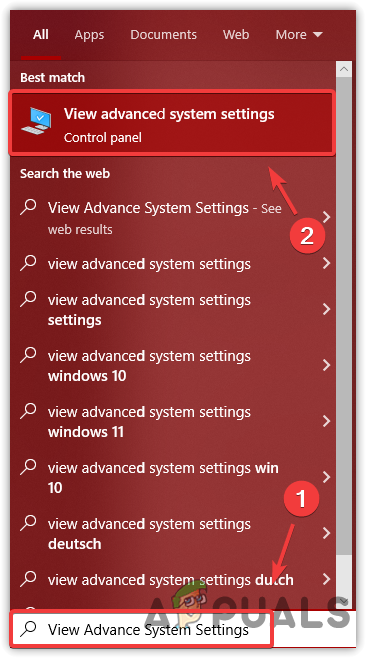 Opening Advance System Settings