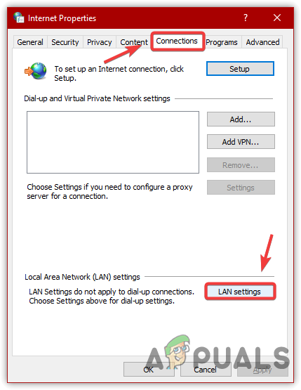 Opening LAN Settings