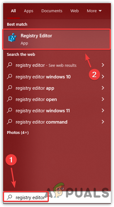 Opening Registry Editor