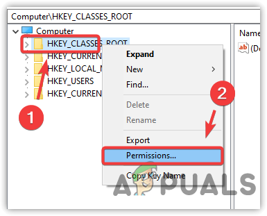 Opening Registry Folder Permissions