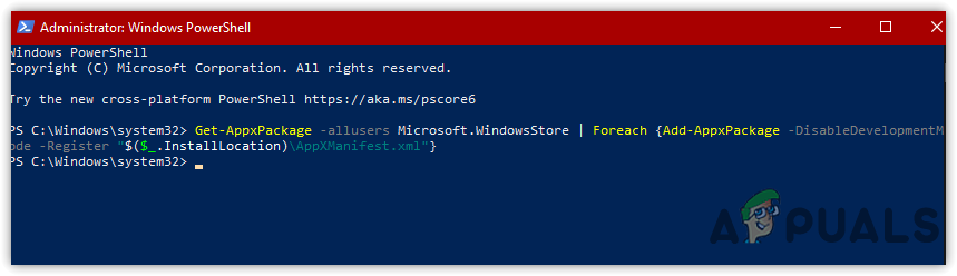 Reinstalling Microsoft Store
