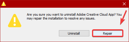Repairing Adobe Creative Cloud