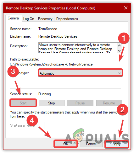 Restarting RDP Service