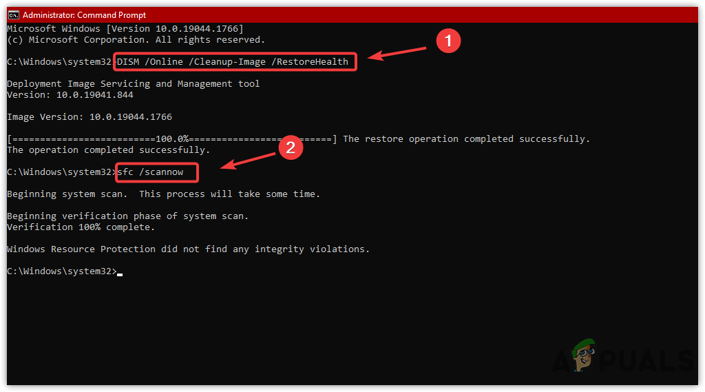 Executing SFC and DISM Commands