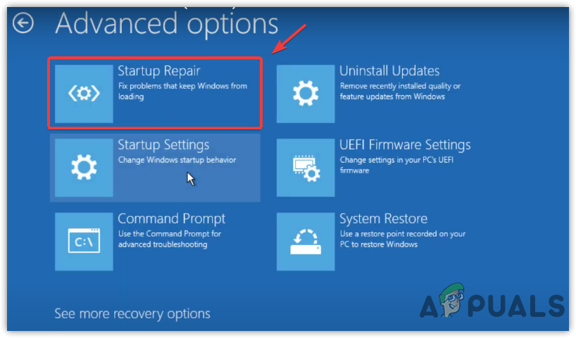 Running Startup Repair