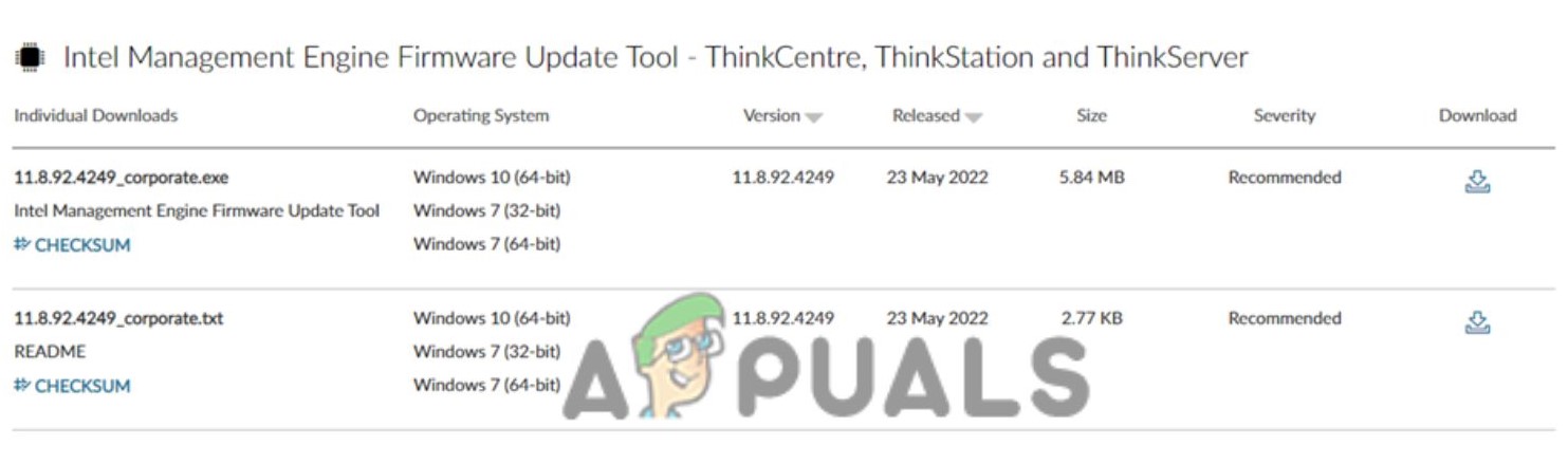 Fix Event ID 56 by Updating ME Firmware