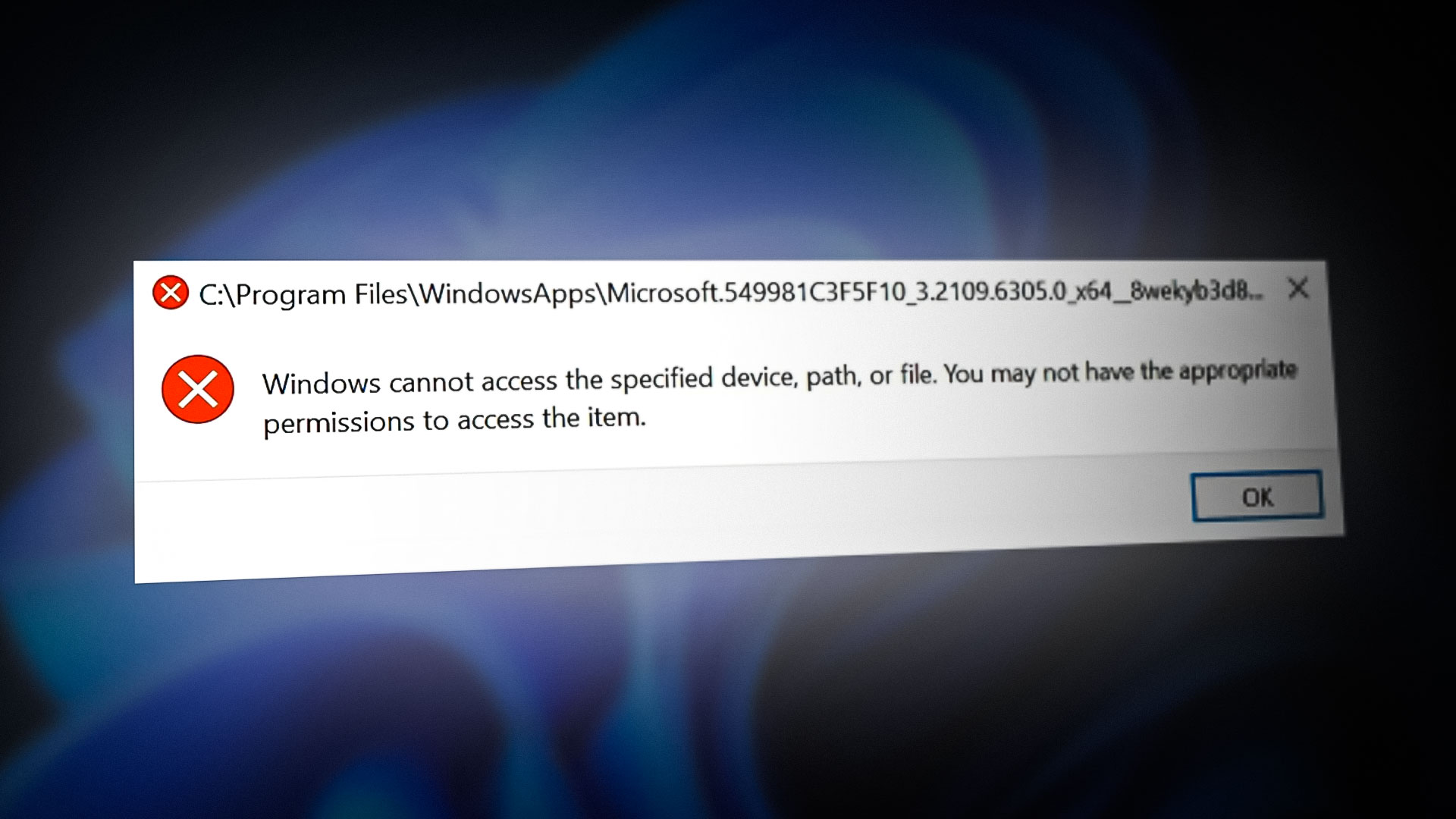 Windows Cannot Access The Specified Device Path or File Error