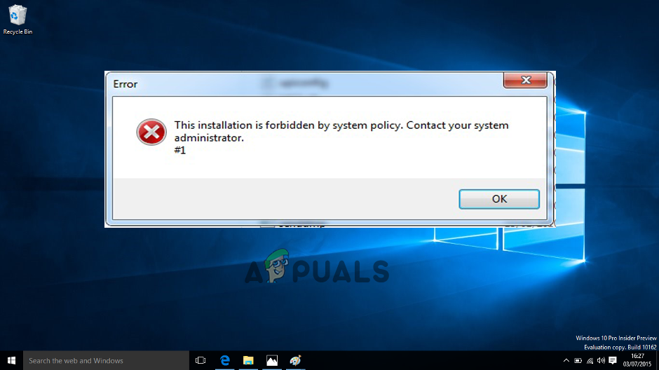 Fix This Installation is Forbidden by System Policy" Error on Windows