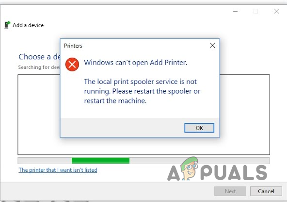 Fix: printer spooler service not running