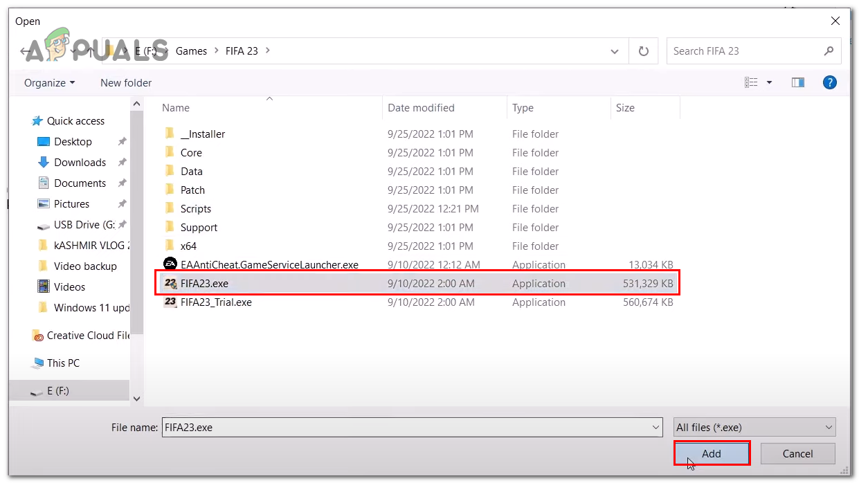 Running FIFA 23 on the dedicated graphics card 