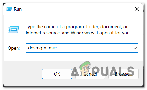 Opening the Device Manager using a Run dialog box