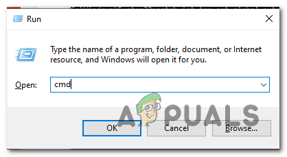 Running command prompt via the Run dialog box 