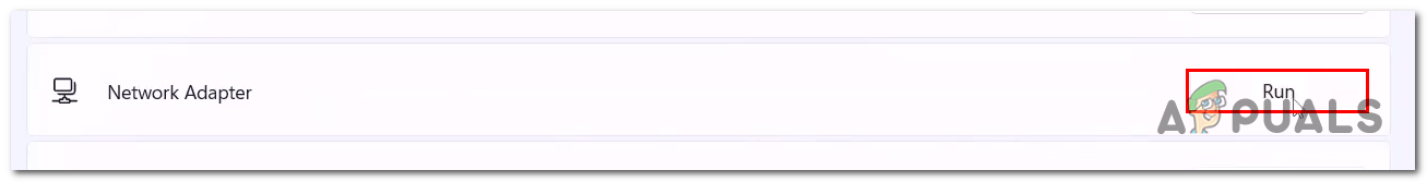 Running the windows network troubleshotoer