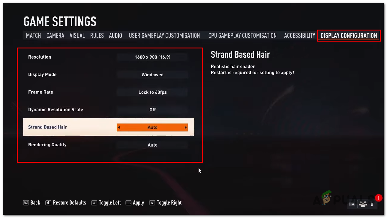Configuring FIFA 23s in-game settings
