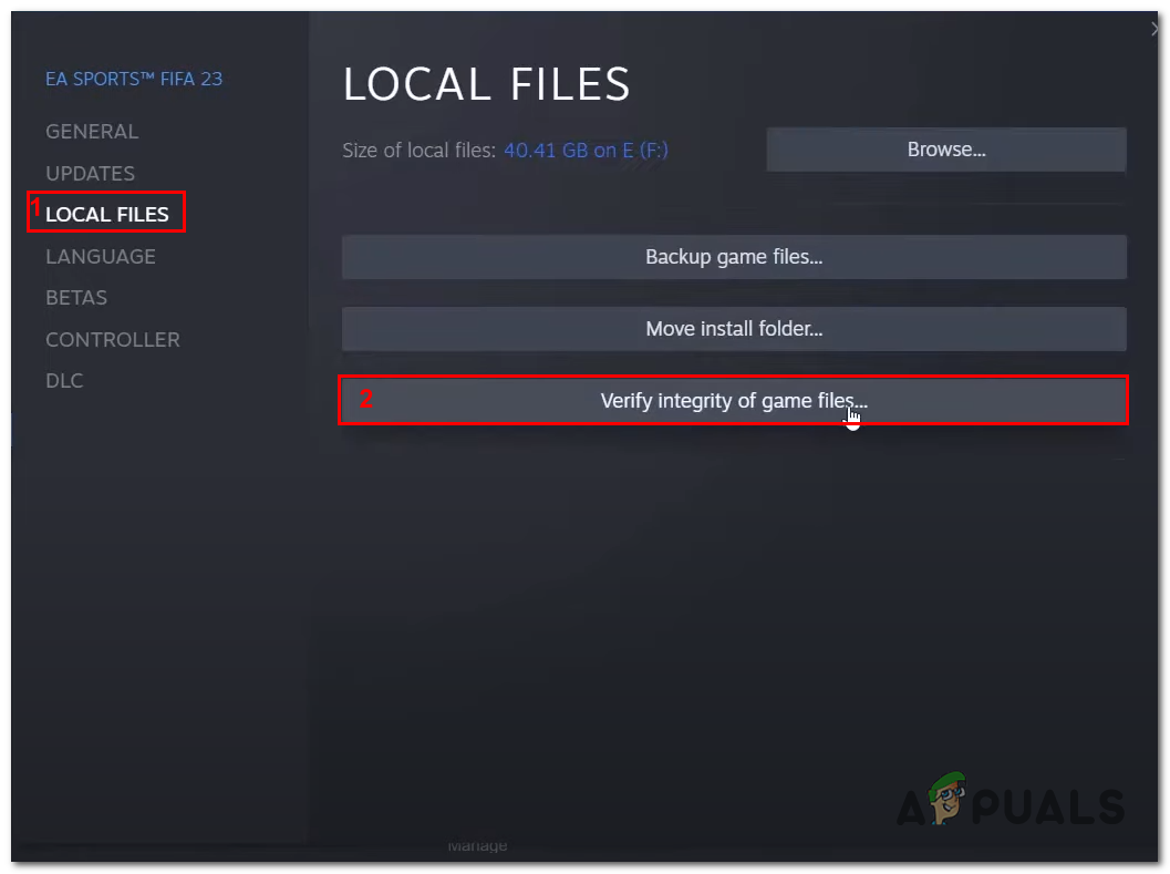 Verify the game files