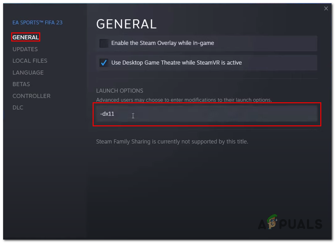 Modifying launch options 