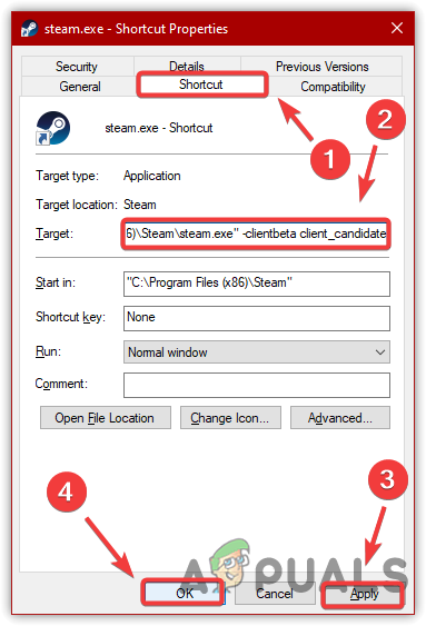 Changing Steam Shortcut Target Value