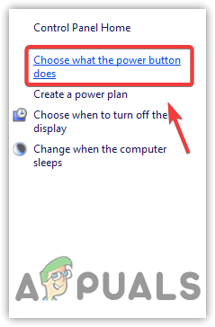 Clicking What The Power Button Does To View Power Plan Options