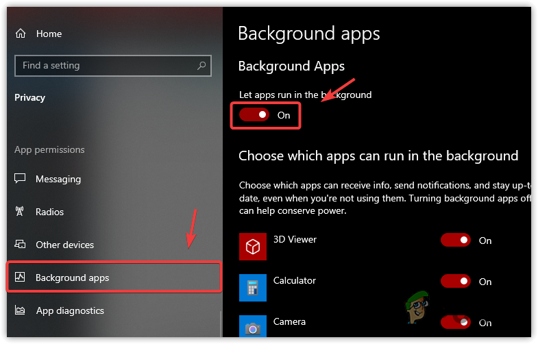 Disabling Background Apps