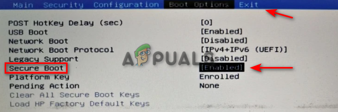 Disabling Secure Boot.