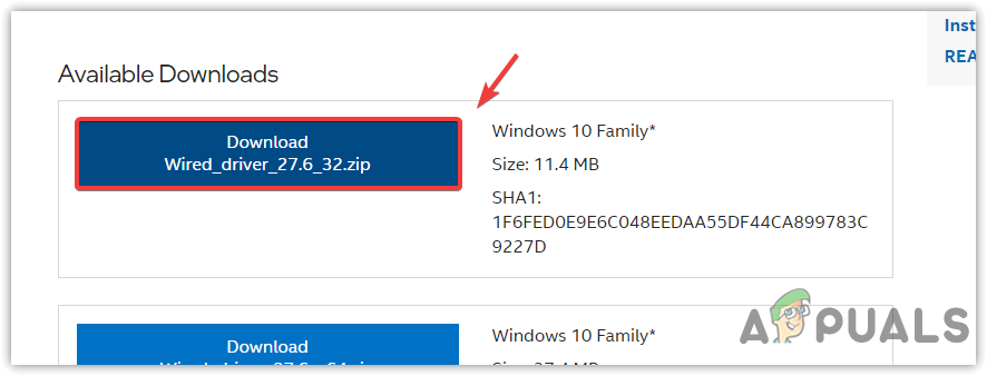 Downloading Network Driver