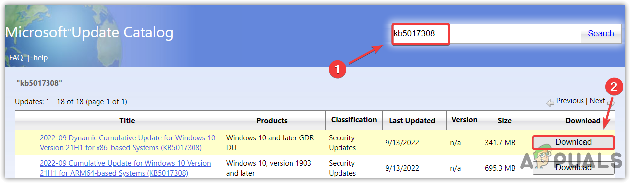 Downloading Windows Update