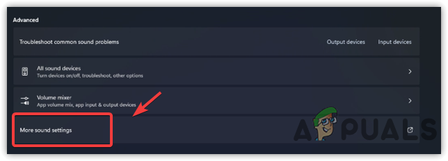Navigating to More Sound Settings