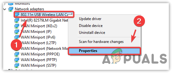 Navigating to Network Adapter Properties