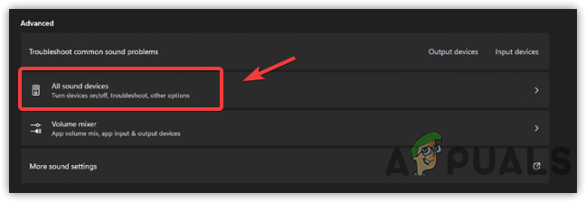 Opening All Sound Devices Settings