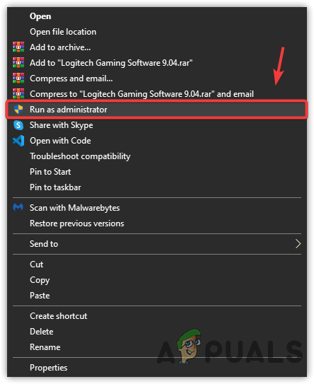 Opening Logitech Gaming Software In Administrator Mode