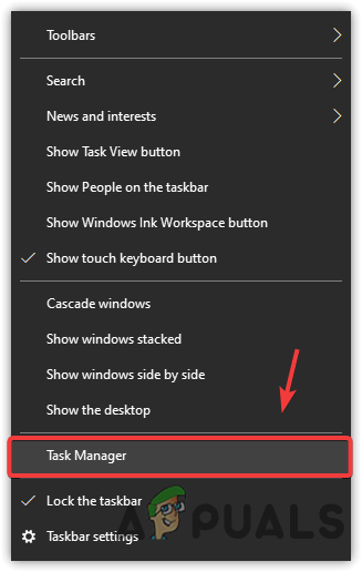 Opening Task Manager