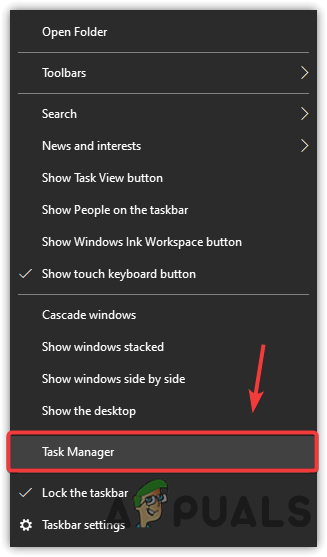 Opening Task Manager