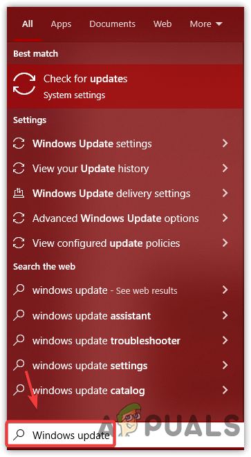 Opening Windows Update Settings