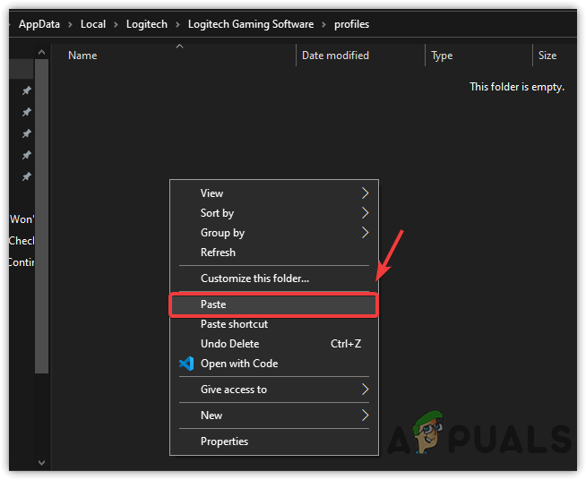 Pasting XML Logitech Gaming software Profile Files