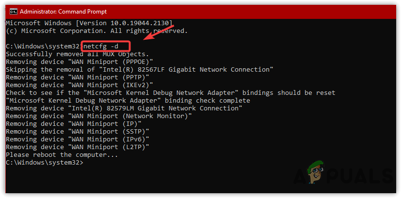 Resetting All Network Configurations