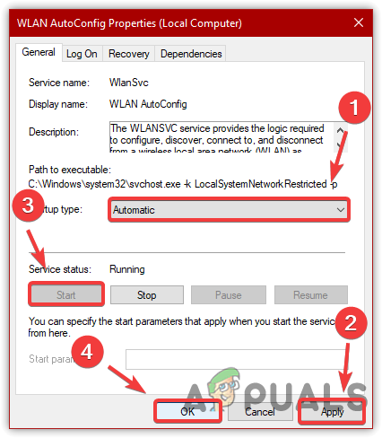 Restarting WlanAutoConfig Service
