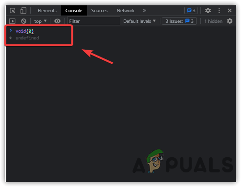 Running Void(0) in the Console