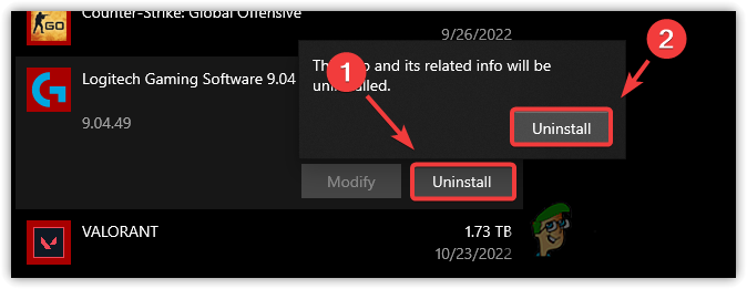 Uninstalling Logitech Gaming Software