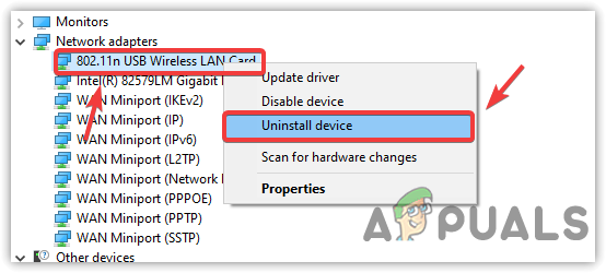 Uninstalling Network Adapter