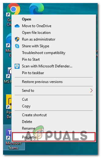 Access the Properties screen