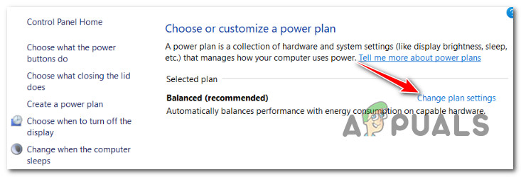 Change the plan settings