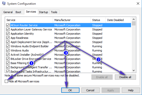Achieving a clean boot state